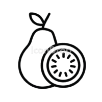 Guava Fruit Icon Outline