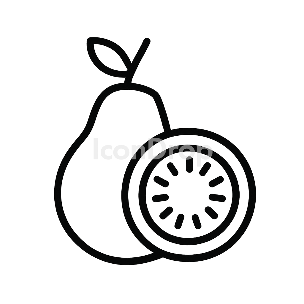 Guava Fruit Icon Outline
