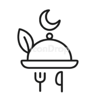 Halal Food Icon Outline