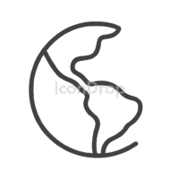 Half Earth Icon Outline