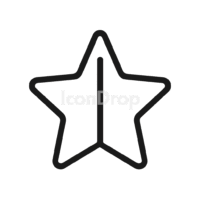 Half Filled Star Icon Outline