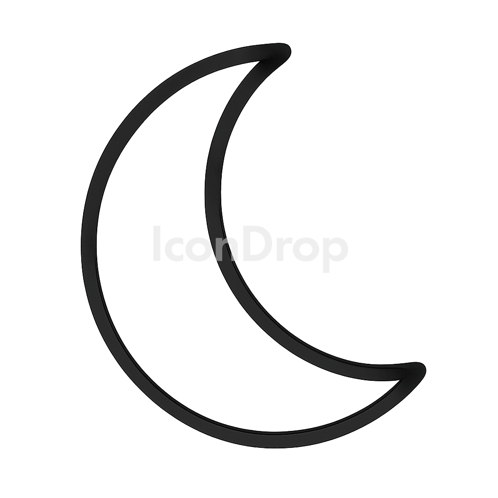 Half Moon Icon Outline