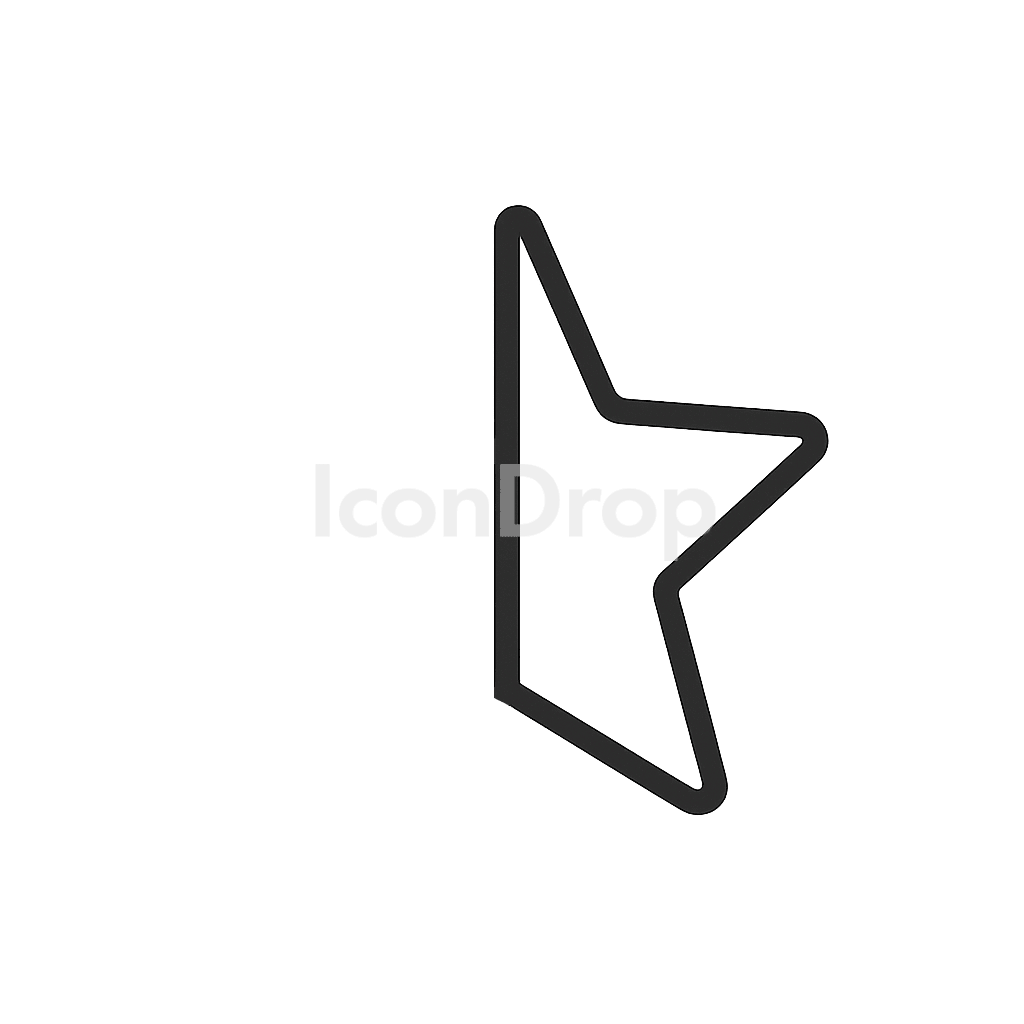 Half Star Icon Outline