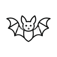 Halloween Bat Icon Outline