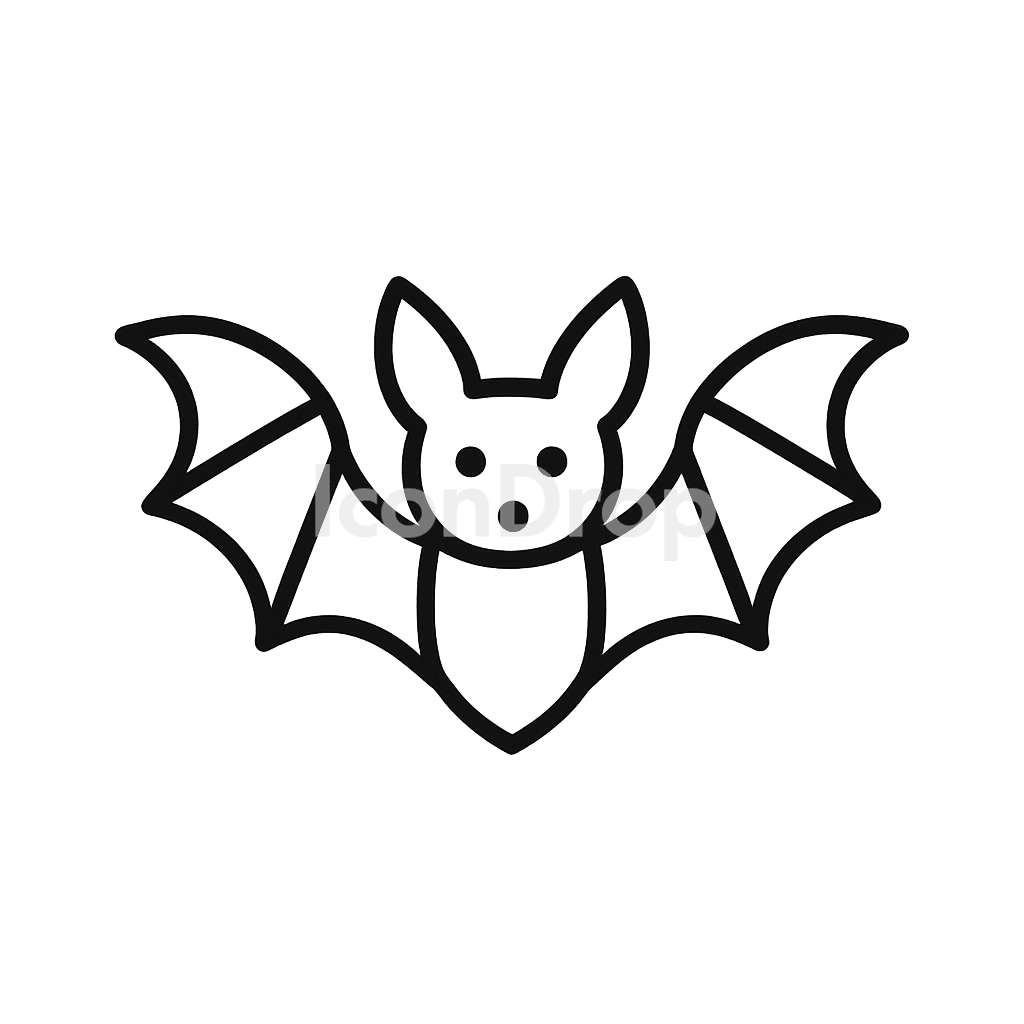 Halloween Bat Icon Outline