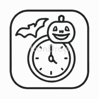 Halloween Clock App Icon Outline