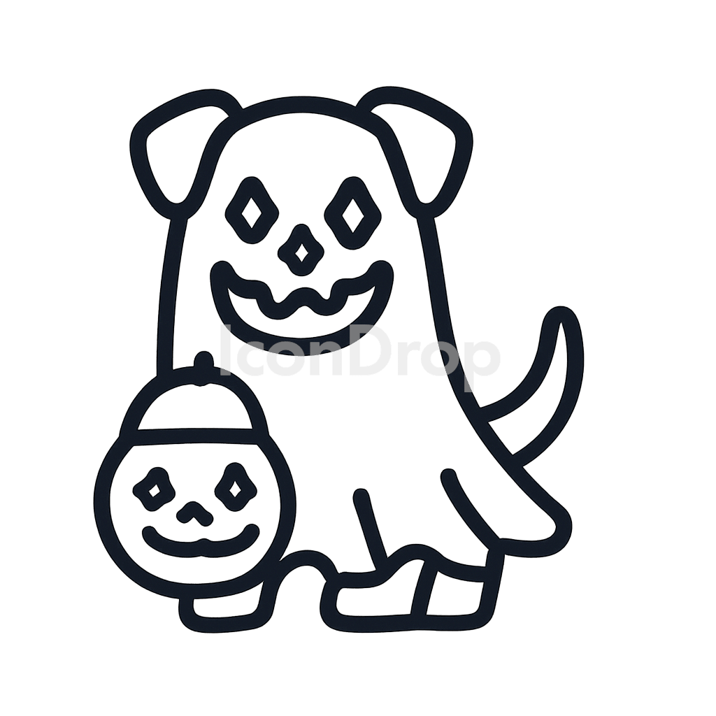 Halloween Dog Icon Outline