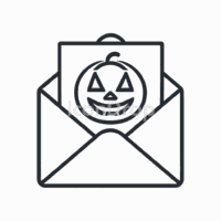 Halloween Email Icon Outline