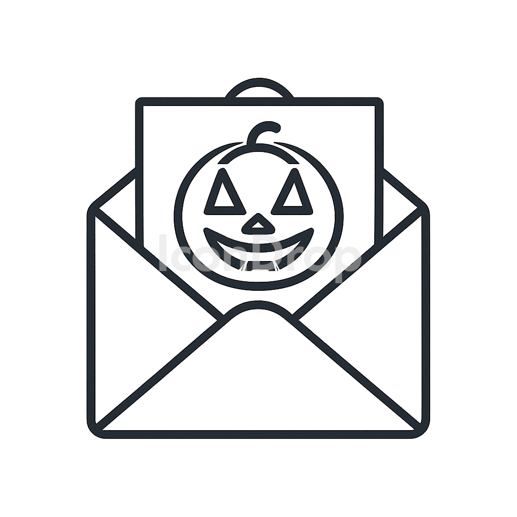 Halloween Email Icon Outline