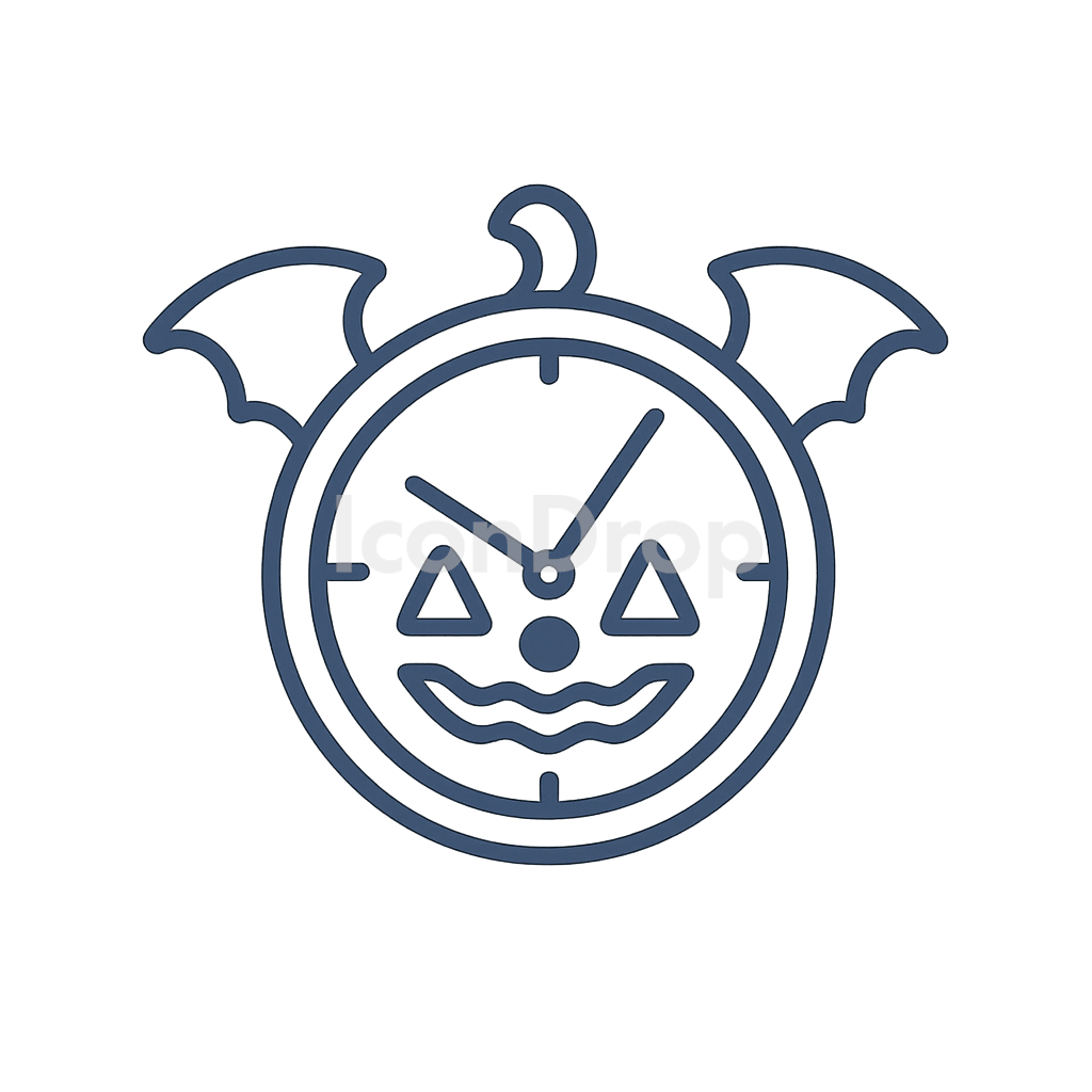 Halloween Icon Clock Outline