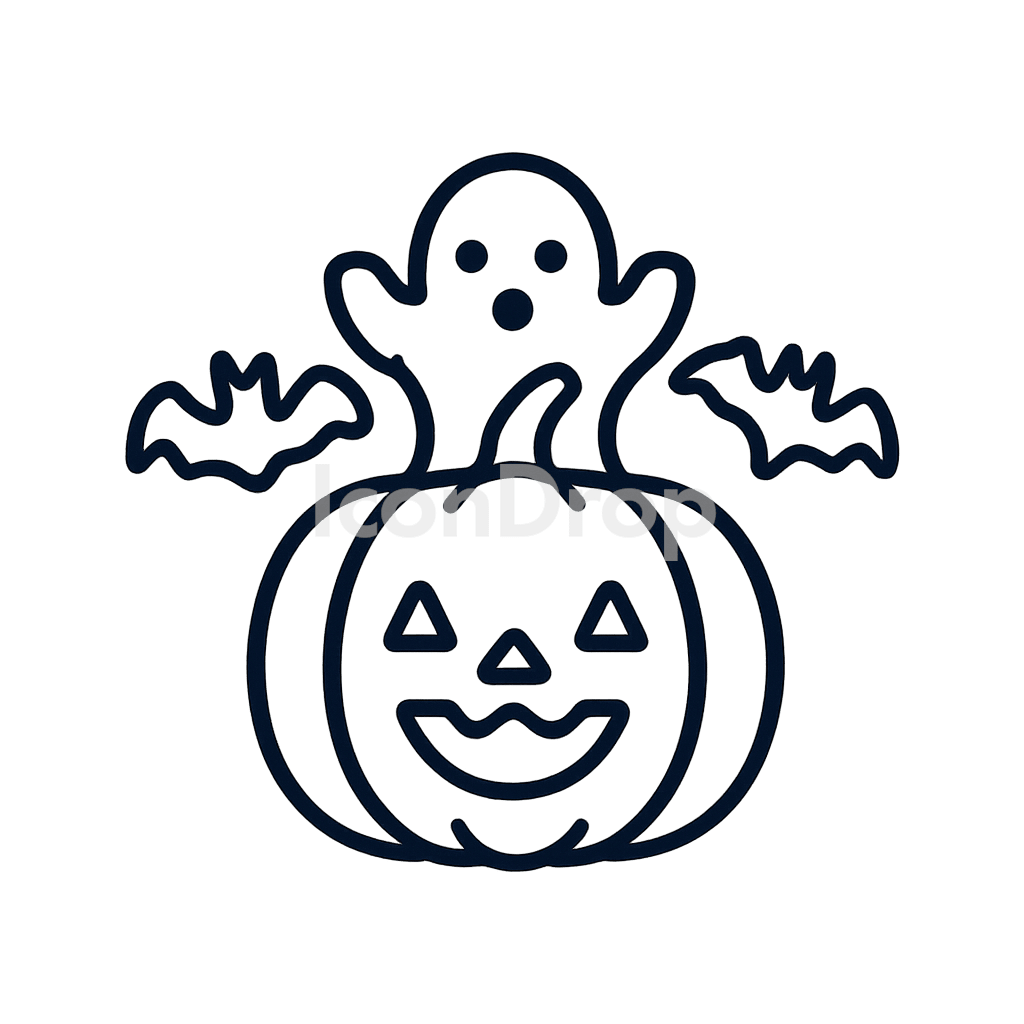 Halloween Icon Cute Outline