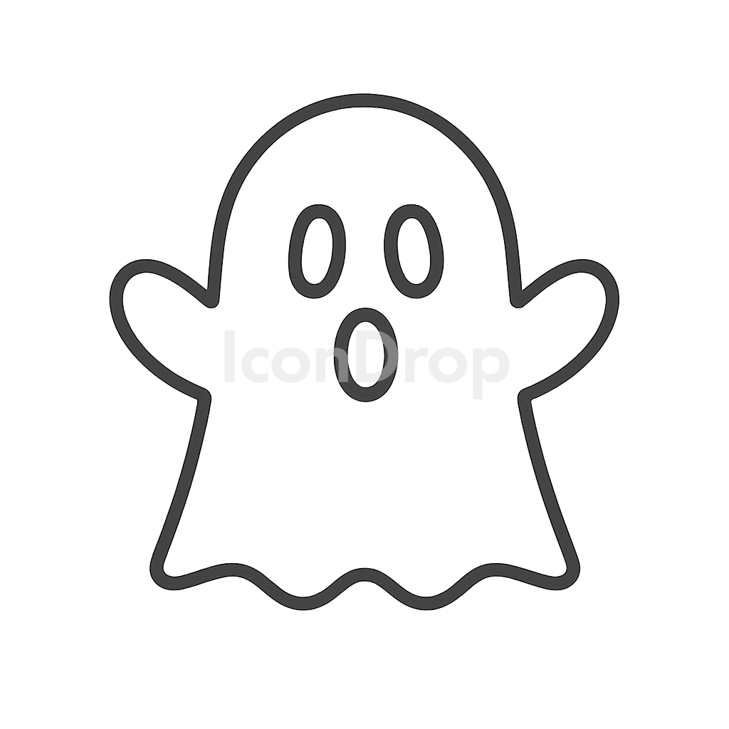 Halloween Icon Ghost Outline
