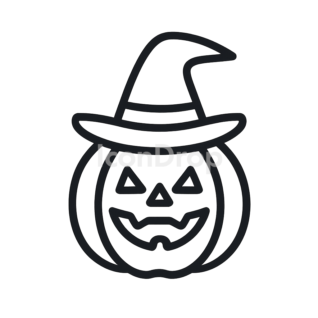 ハロウィンのアイコン アウトライン