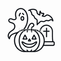 Halloween Icons Aesthetic Outline