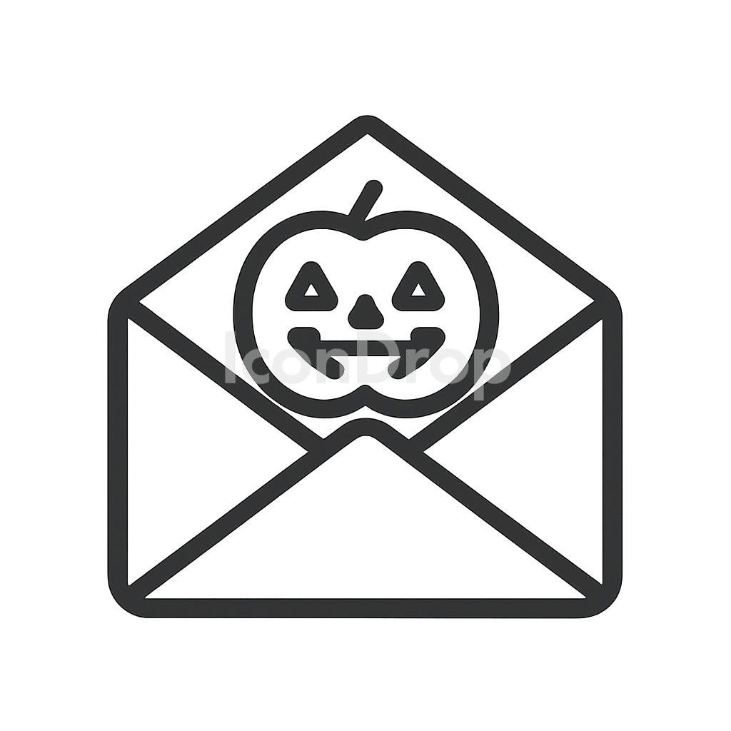 Halloween Mail Icon Outline