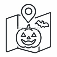 Halloween Maps Icon Outline