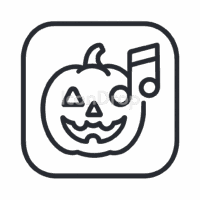 Halloween Music App Icon Outline