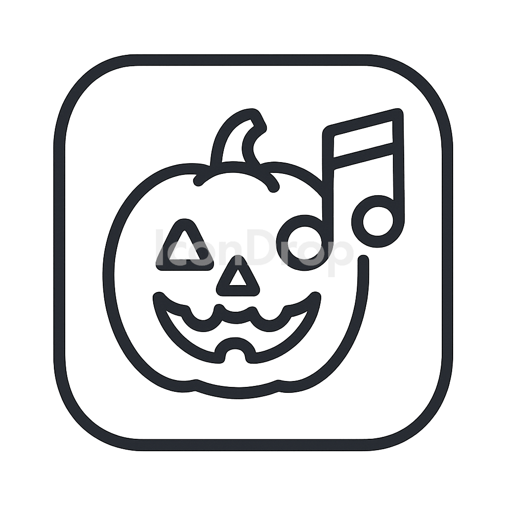Halloween Music App Icon Outline