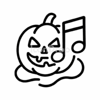 Halloween Music Icon Outline
