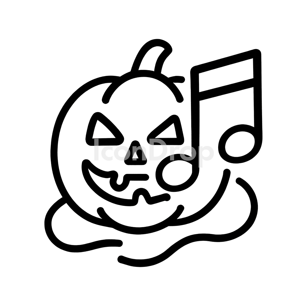 Halloween Music Icon Outline