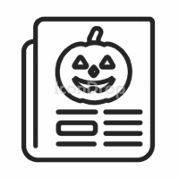 Halloween News Icon Outline