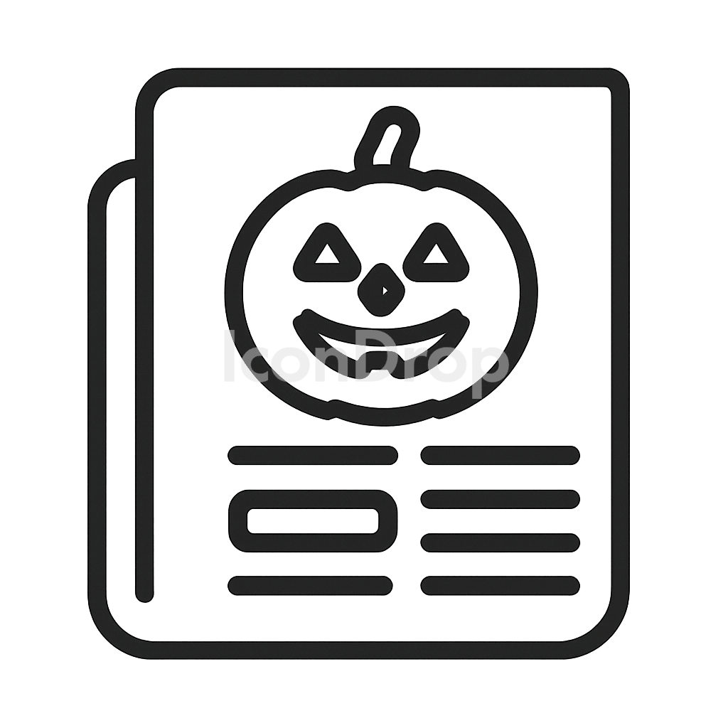 Halloween News Icon Outline
