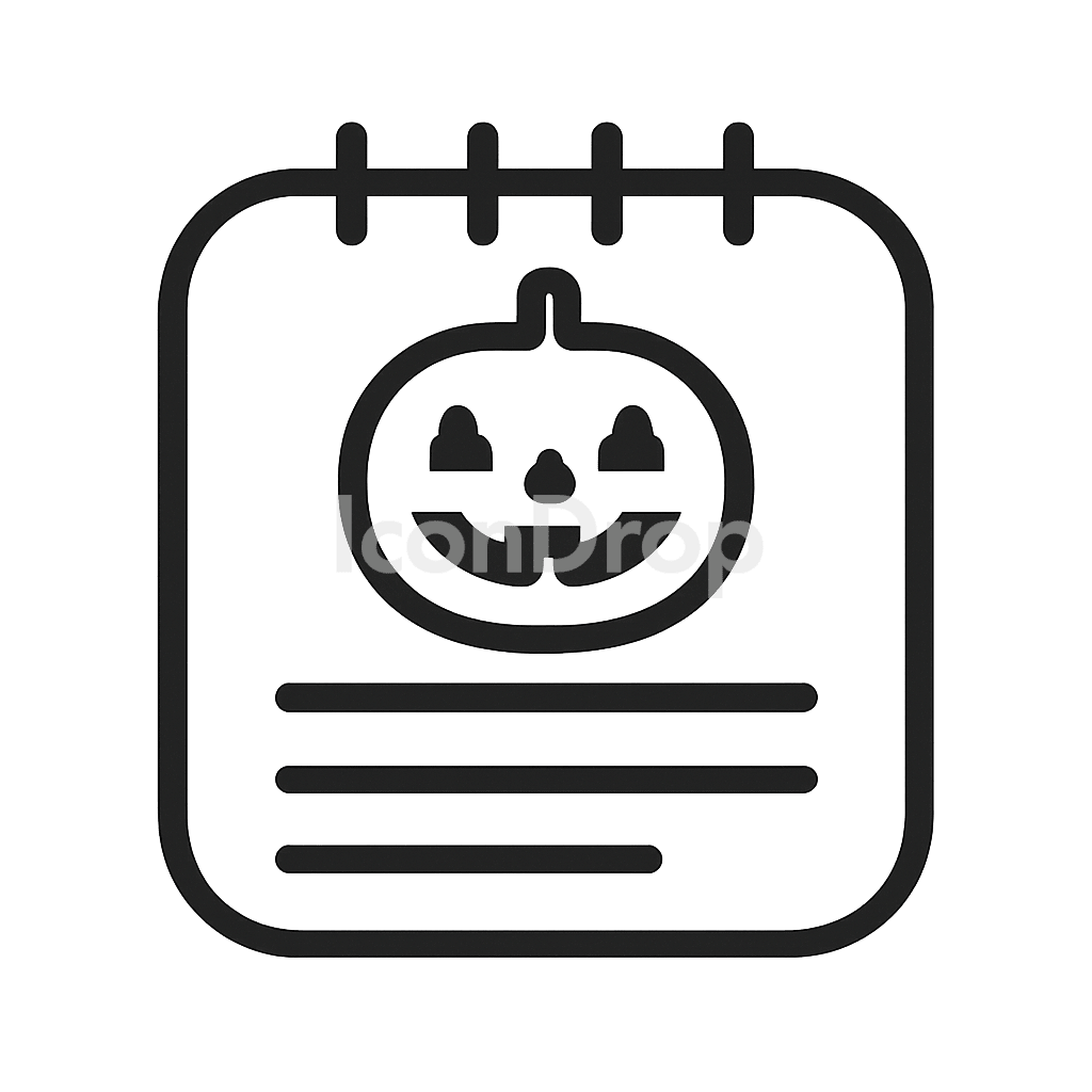 Halloween Notes App Icon Outline