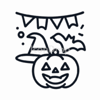 Halloween Party Icon Outline