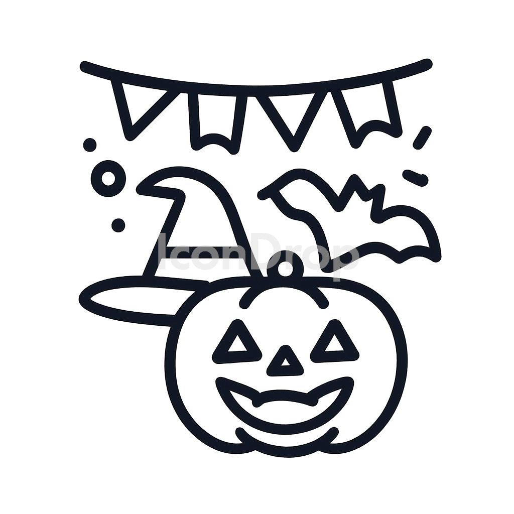 Halloween Party Icon Outline