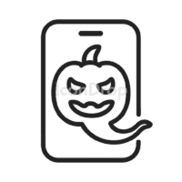 Halloween Phone App Icon Outline