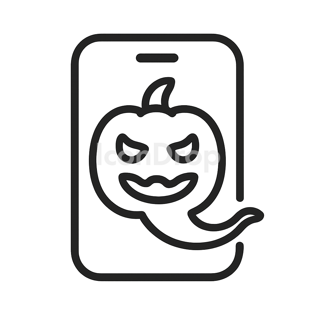 Halloween Phone App Icon Outline