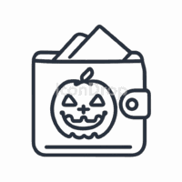 Halloween Wallet Icon Outline
