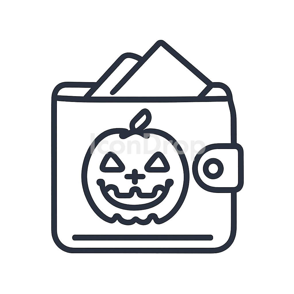 Halloween Wallet Icon Outline