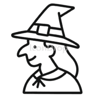 Halloween Witch Icon Outline