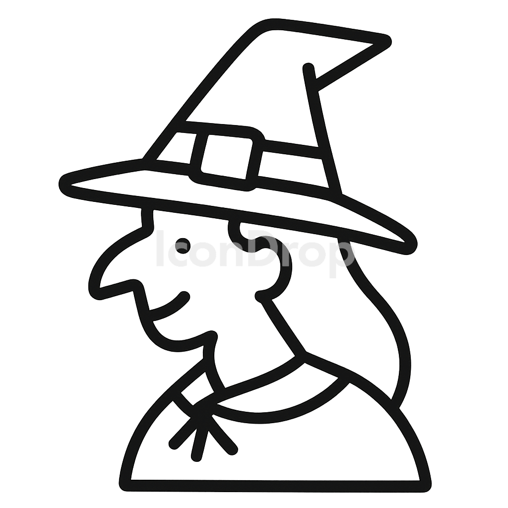 Halloween Witch Icon Outline