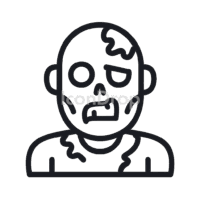 Halloween Zombie Icon Outline