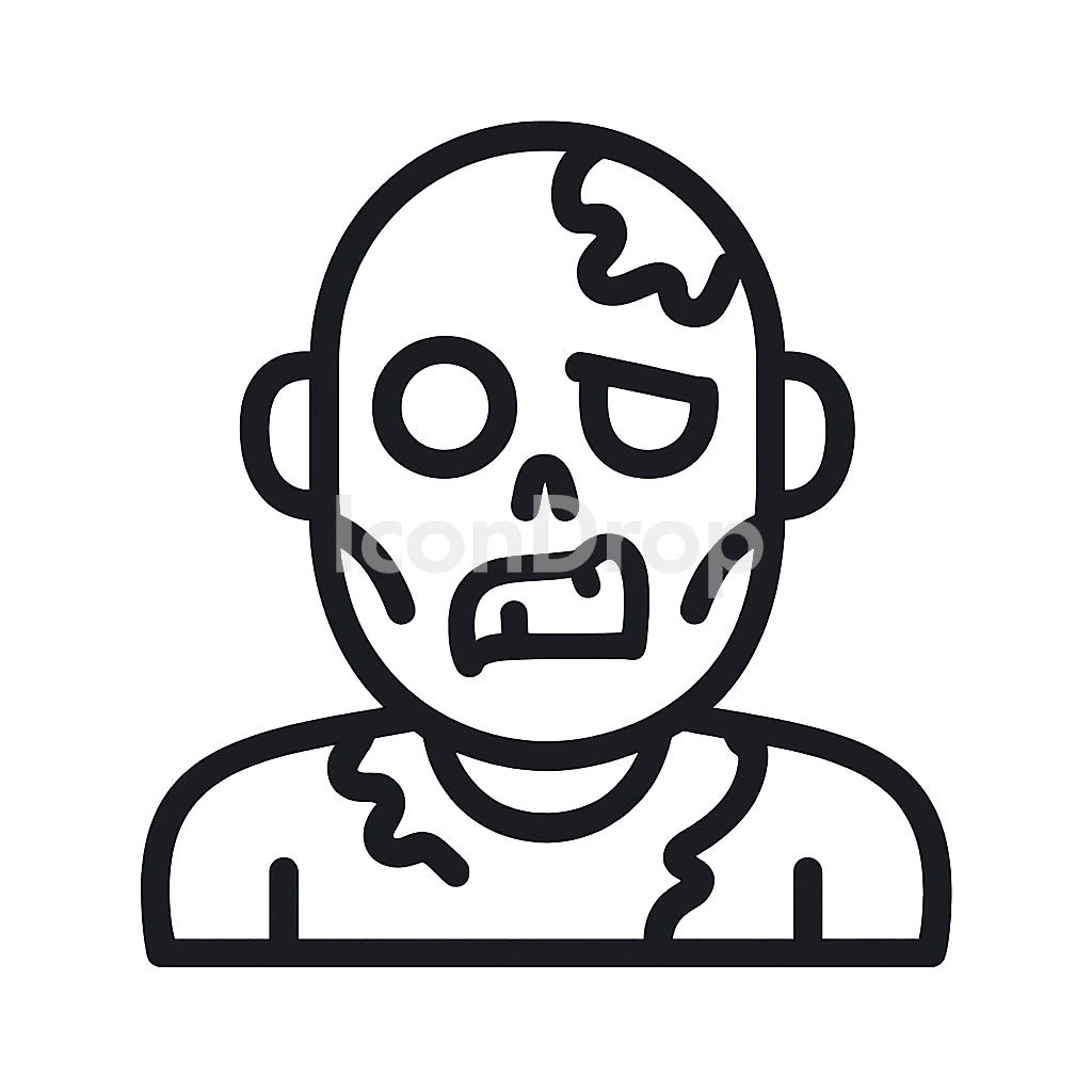 Halloween Zombie Icon Outline