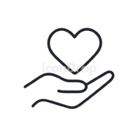 Hand Holding Heart Icon Outline