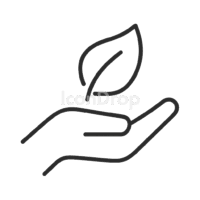 Hand Holding Leaf Icon Outline