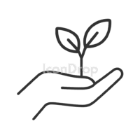 Hand Holding Plant Icon Outline
