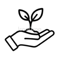 Hand Plant Icon Outline