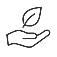 Hand With Leaf Icon Outline