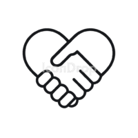 Handshake Heart Icon Outline