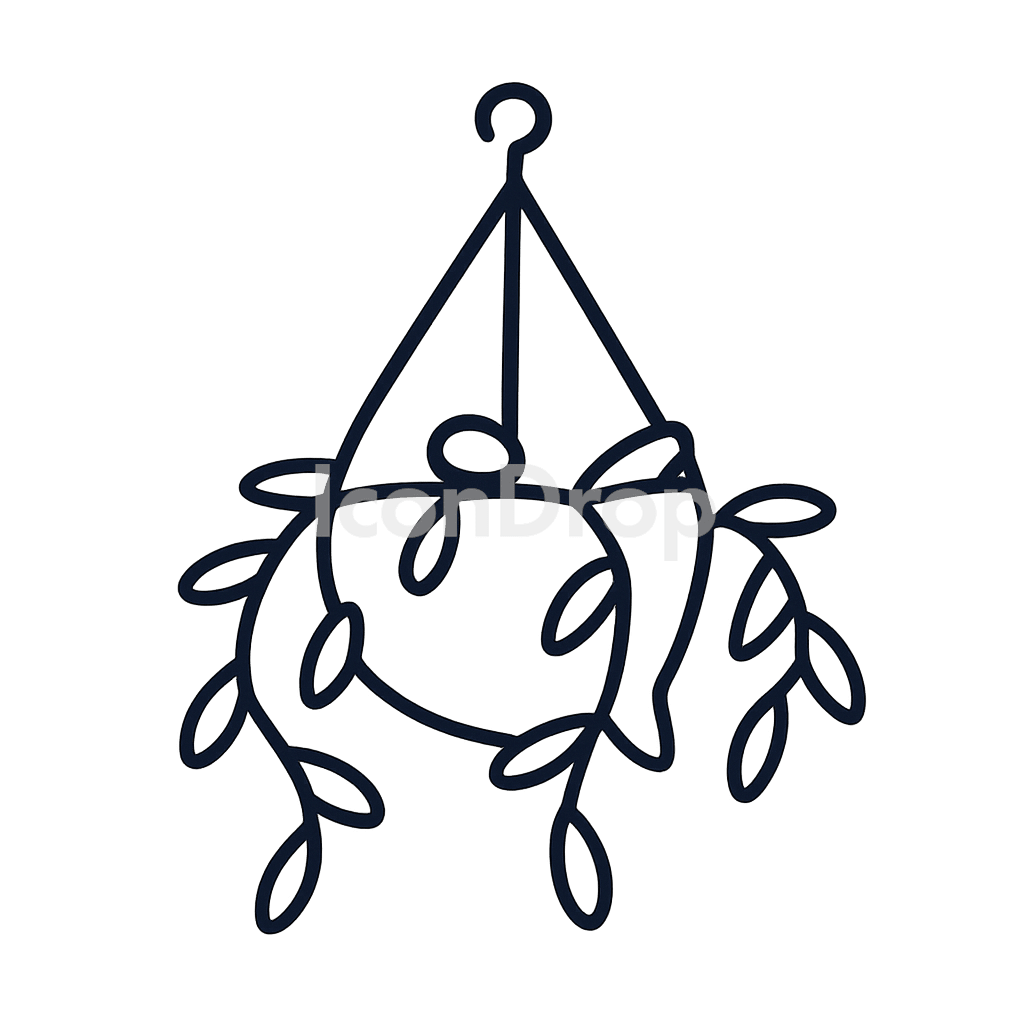 Hanging Plant Icon Outline