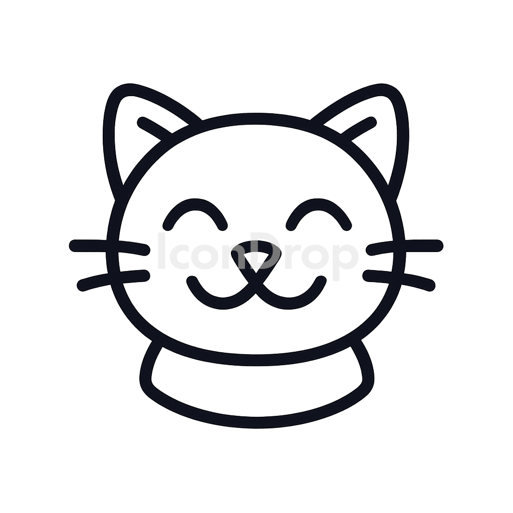 Happy Cat Icon Outline