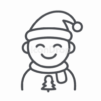 Happy Christmas Icon Outline