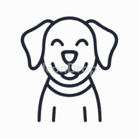 Happy Dog Icon Outline