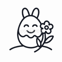 Happy Easter Icon Outline
