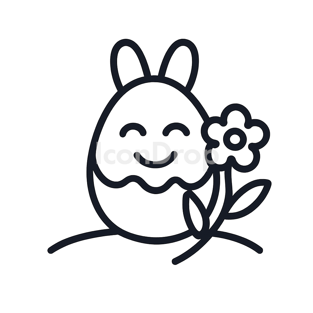 Happy Easter Icon Outline