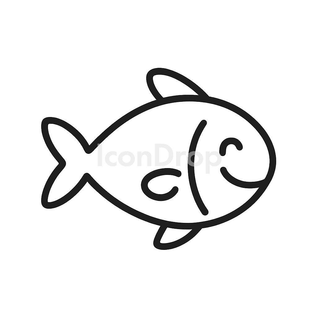 Happy Fish Icon Outline